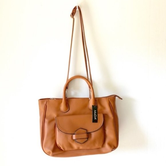 MoDa New York Handbags - Camel Cognac MoDa New York Crossbody Bag Purse NWT